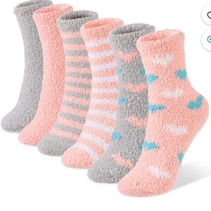 6 Pairs Fuzzy Socks for Women